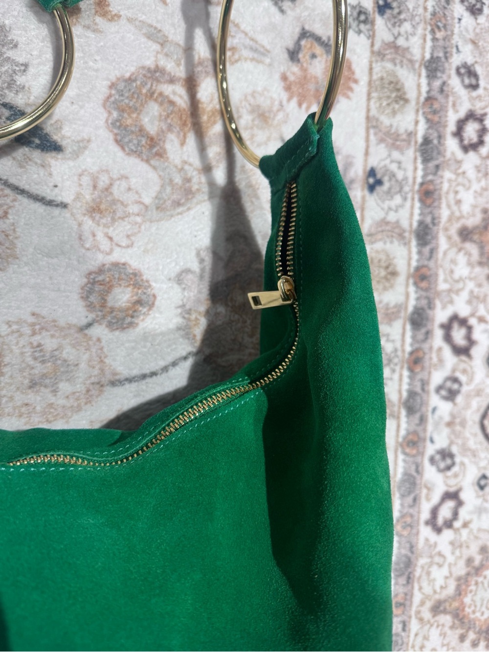 Marlon Green Suede Shoulder Bag - Women's Everyday Hobo Italy - Picture 8 of 8